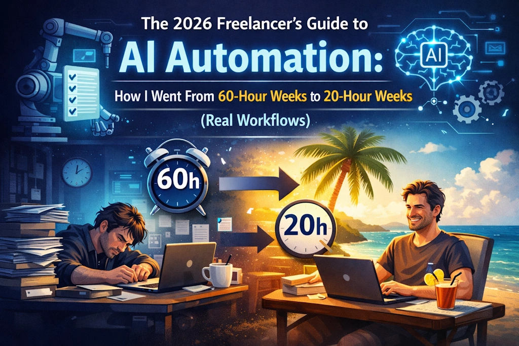 The 2026 Freelancer's Guide to AI Automation How I Went From 60Hour Weeks to 20Hour Weeks (Real Workflows)